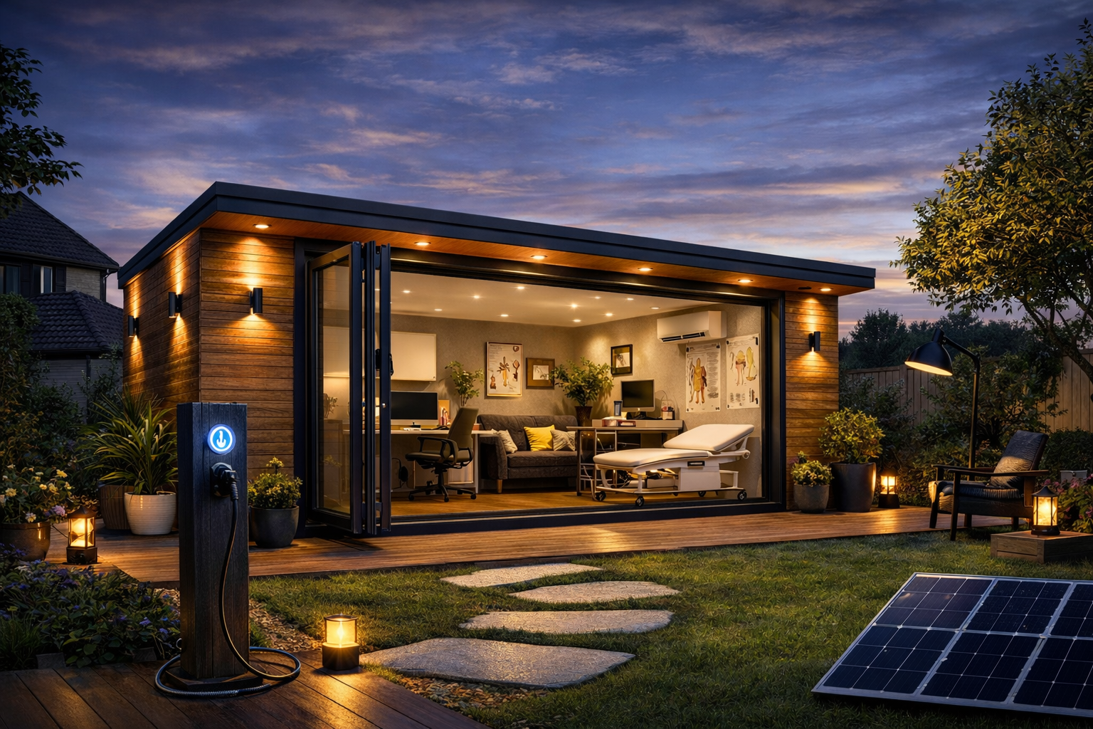 Twilight garden room with modern amenities.png