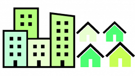 Flats houses graphic green.png