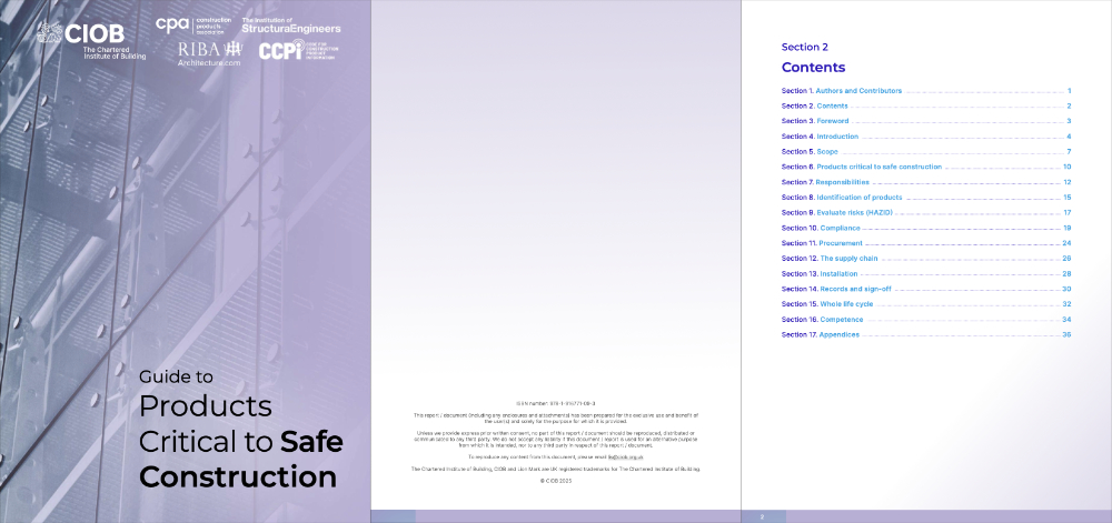 CIOB Guide to Products Critical to Safe Construction banner 1000.jpg