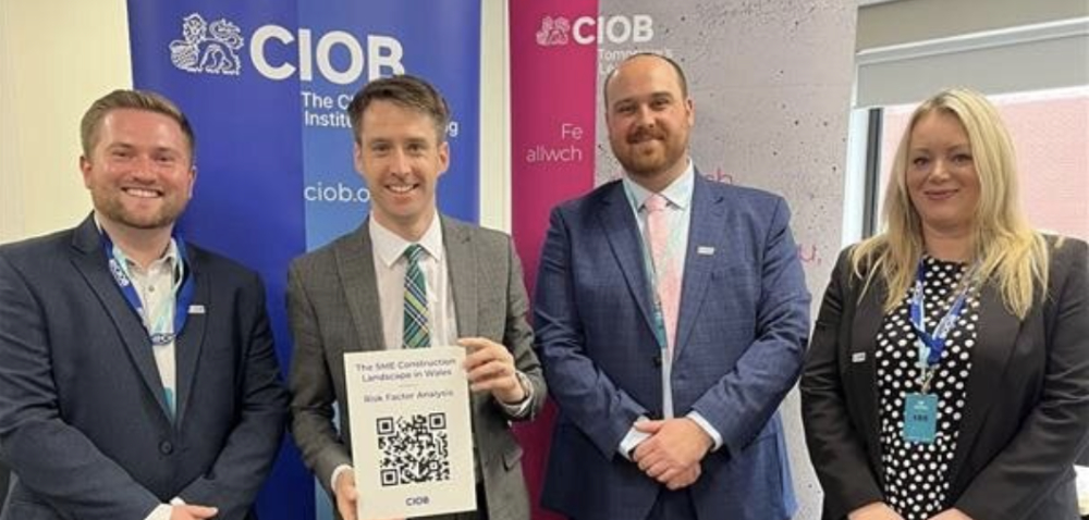 CIOB A.Jones AECOM; S.Rowlands Shadow Minister for Health; D Kirby, CIOB Policy Lead for Wales L Clarke, CIOB Senior Manager 1000.jpg
