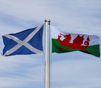 Scottish and welsh flags 350.jpg