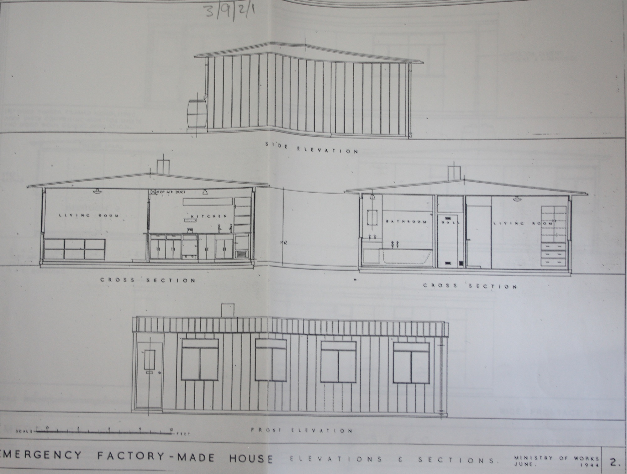 Item 25774 - Emergency Factory Made House - Elevations & Sections, Ministry of Works October 1944.jpg