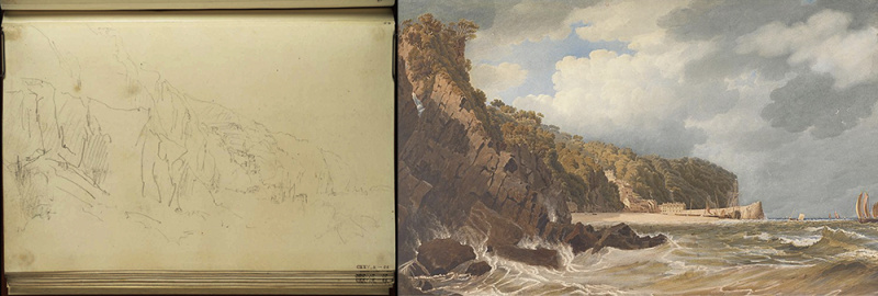 File:Clovelly sketch paint Turner.jpg