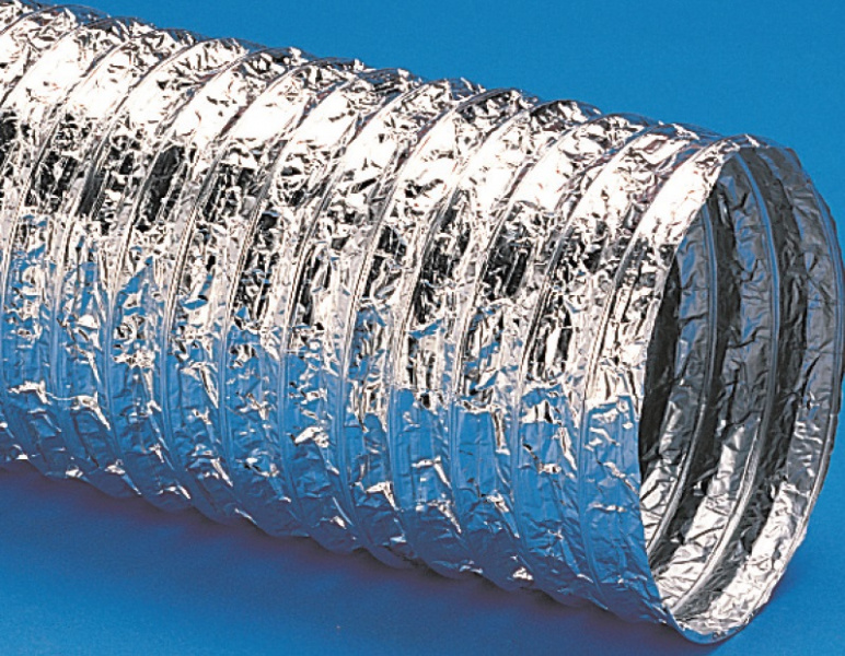 File:Metallic uninsulated flexible ductwork.jpg