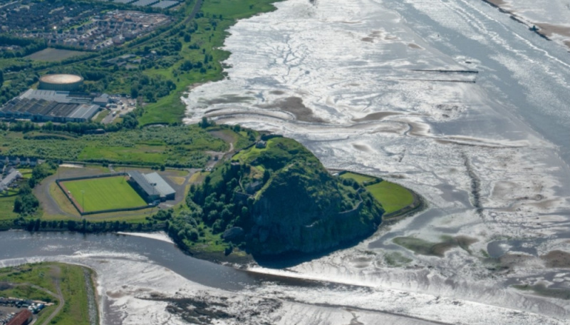 File:Aerial view of Dumbarton Rock and Castle.jpg